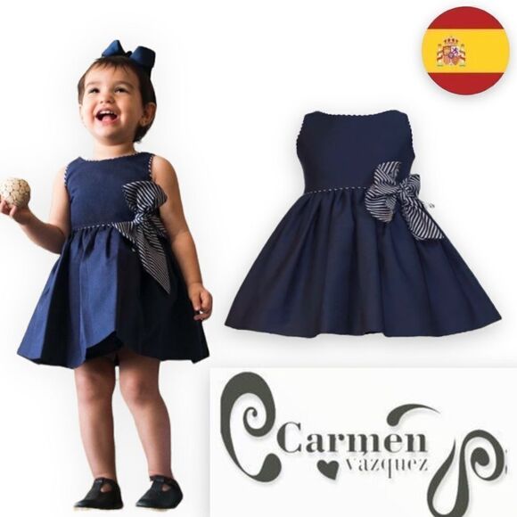 CARMEN VAZQUEZ | Blue | Spanish Brand Navy Dress - Picture 1 of 7